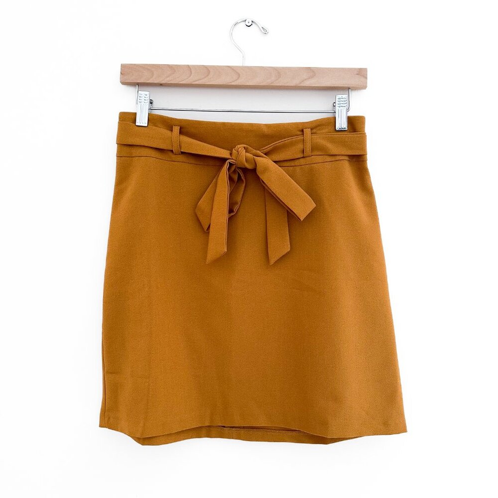 ASOS Mini Mustard Yellow Orange Gold Bow Tie Skirt - Size 4 (Small)